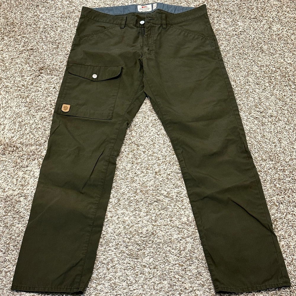 Men's Fjallraven Greenland Jeans Outdoor Trousers G-1000 Deep Forest Size 32”